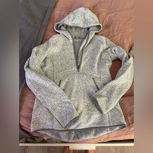 Lululemon size 6 fleece & thank you pullover heathered white and battleship